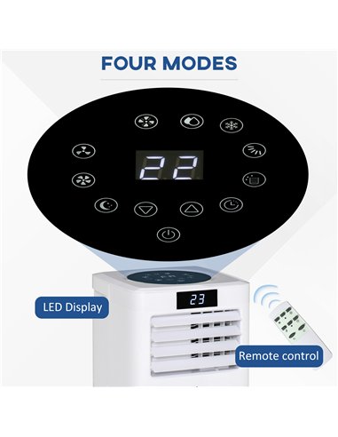 HOMCOM 10000 BTU Air Conditioning Unit, 3-in-1 Portable Air Conditioner, Dehumidifier, Cooling Fan with Remote Control, Digital 