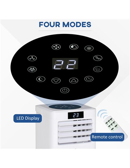 HOMCOM 10000 BTU Air Conditioning Unit, 3-in-1 Portable Air Conditioner, Dehumidifier, Cooling Fan with Remote Control, Digital 