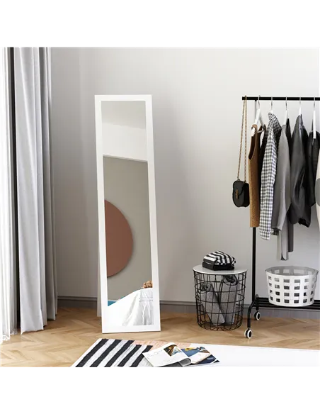 HOMCOM Full Length Mirror for Bedroom, Free Standing Dressing Mirror, Wall Mirror for Living Room, 37 x 154 cm, White