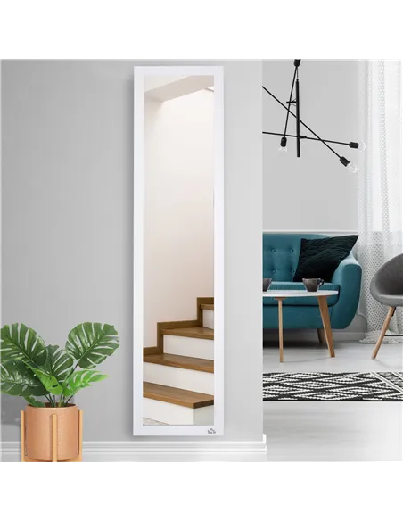 HOMCOM Full Length Mirror for Bedroom, Free Standing Dressing Mirror, Wall Mirror for Living Room, 37 x 154 cm, White