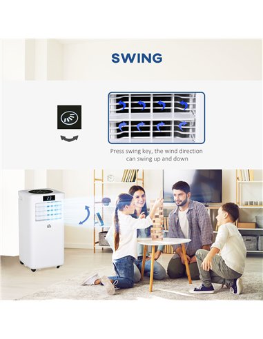 HOMCOM 10000 BTU Air Conditioning Unit, 3-in-1 Portable Air Conditioner, Dehumidifier, Cooling Fan with Remote Control, Digital 