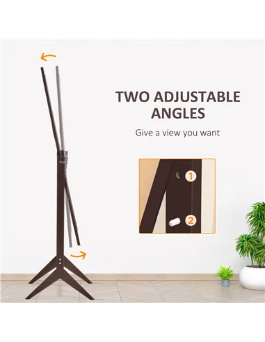 HOMCOM Freestanding Dressing Mirror Bedroom Tall Adjustable Angle 148x47cm Brown