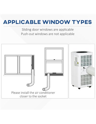 HOMCOM 10000 BTU Air Conditioning Unit, 3-in-1 Portable Air Conditioner, Dehumidifier, Cooling Fan with Remote Control, Digital 