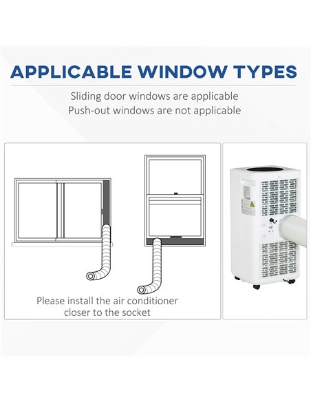 HOMCOM 10000 BTU Air Conditioning Unit, 3-in-1 Portable Air Conditioner, Dehumidifier, Cooling Fan with Remote Control, Digital 