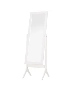 HOMCOM Freestanding Dressing Mirror Bedroom Tall Adjustable Angle 148x47cm White