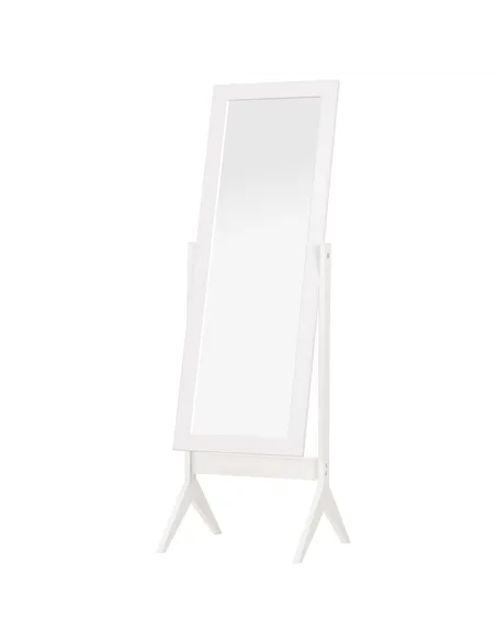 HOMCOM Freestanding Dressing Mirror Bedroom Tall Adjustable Angle 148x47cm White