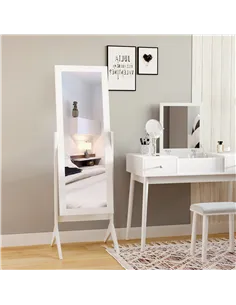 HOMCOM Freestanding Dressing Mirror Bedroom Tall Adjustable Angle 148x47cm White 2