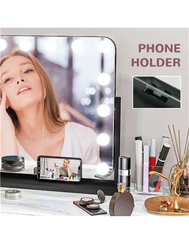 HOMCOM Jewellery Cabinet with LED Light, Lockable Jewellery Organiser with Full-Length Mirror for Bedroom Dressing Room, White