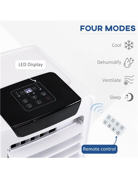 HOMCOM 10000 BTU Air Conditioning Unit, 3-in-1 Portable Air Conditioner, Dehumidifier, Cooling Fan with Remote Control, LED Disp