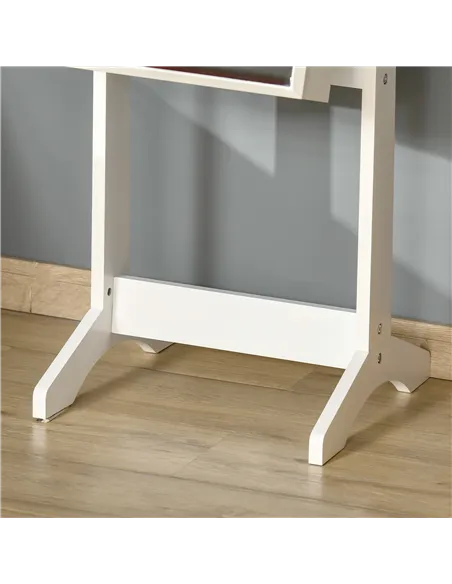 HOMCOM Full Length Mirror with Storage, Jewellery Cabinet with Mirror, Adjustable Angle and Stand, Lockable Jewellery Organiser 
