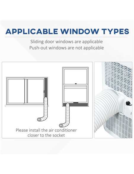 HOMCOM 10000 BTU Air Conditioning Unit, 3-in-1 Portable Air Conditioner, Dehumidifier, Cooling Fan with Remote Control, LED Disp