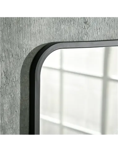 HOMCOM Modern Square Wall Mirror with Storage Shelf, 86 x 53 Mirrors for Living Room, Bedroom, Black