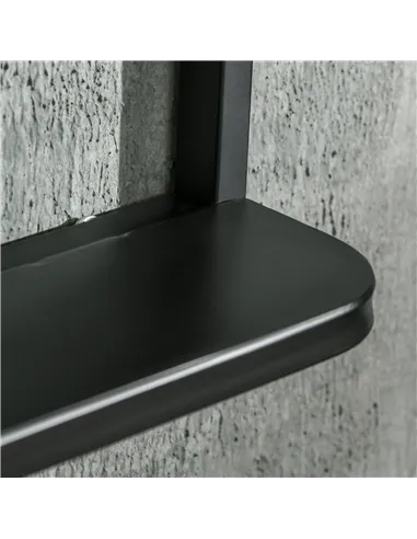 HOMCOM Modern Square Wall Mirror with Storage Shelf, 86 x 53 Mirrors for Living Room, Bedroom, Black