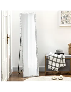 HOMCOM Full Length Mirror Free Standing Mirror Dressing Mirror with PS Frame Modern Wall Mirror for Living Room and Bedroom 34 x 2