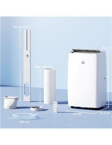 HOMCOM Portable Air Conditioner 12000 BTU, 4-in-1 Air Conditioning Unit, Dehumidifier, Cooling, Fan, Sleep Mode with 3 Speeds, R