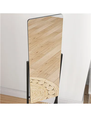 HOMCOM Free Standing Dressing Mirror, Full Length Mirror with Adjustable Angle, Storage Shelf for Living Room, Bedroom, Hallway