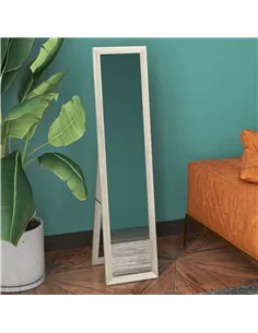 HOMCOM Rustic Full Length Mirror, Hanging and Freestanding Floor Mirror, Farmhouse Decorative Wall Mirror, for Living Room, Bedr 2