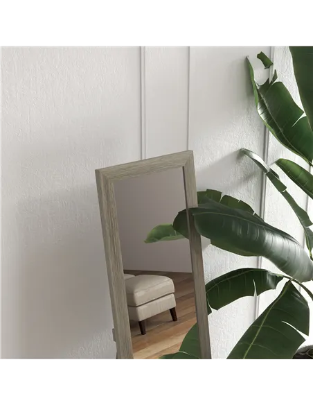HOMCOM Rustic Full Length Mirror, Hanging and Freestanding Floor Mirror, Farmhouse Decorative Wall Mirror, for Living Room, Bedr