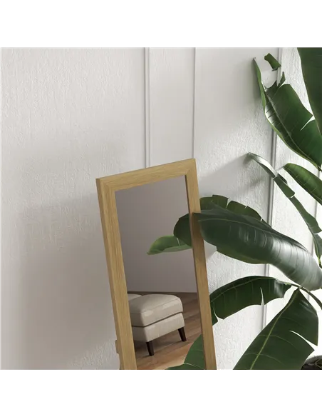 HOMCOM Rustic Full Length Mirror, Hanging and Freestanding Floor Mirror, Farmhouse Decorative Wall Mirror, for Living Room, Bedr