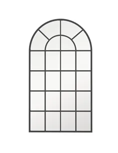 HOMCOM 110 x 62 cm Arched Decorative Wall Mirror for Bedroom Living Room, Modern Window Bathroom Mirror for Home Decor