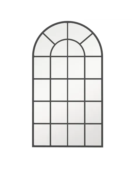 HOMCOM 110 x 62 cm Arched Decorative Wall Mirror for Bedroom Living Room, Modern Window Bathroom Mirror for Home Decor