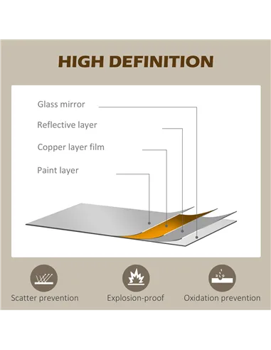 HOMCOM 110 x 62 cm Arched Decorative Wall Mirror for Bedroom Living Room, Modern Window Bathroom Mirror for Home Decor