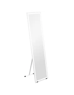 HOMCOM Standing Dressing Mirror with LED Lights, Wall Dressing Mirror for Bedroom with Dimmable and 3 Colour Lighting, White