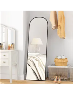 HOMCOM 162cm Aluminium Frame Standing Mirror - Black 2