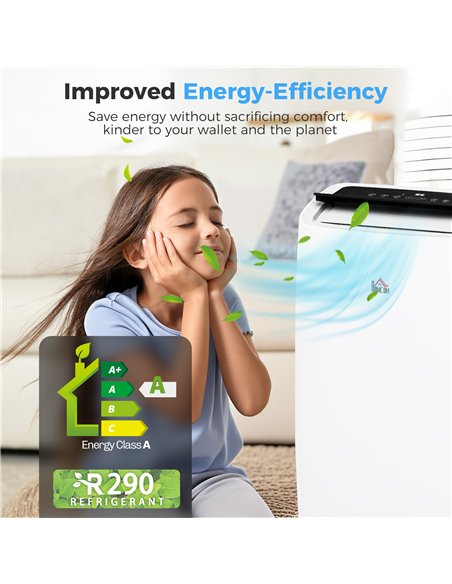 HOMCOM Portable Air Conditioner 14000 BTU, 4-in-1 Air Conditioning Unit, Dehumidifier, Cooling, Fan, Sleep Mode with 3 Speeds, R