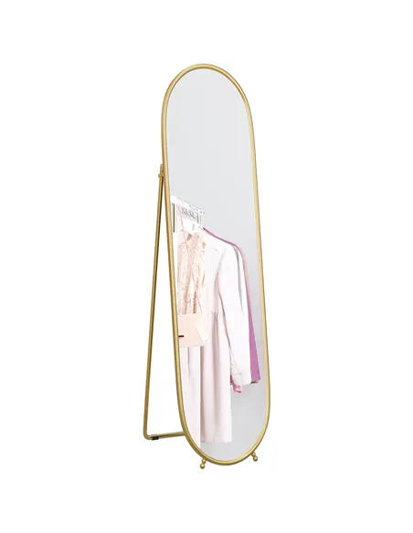 HOMCOM Two-Way Curved Full Length Mirror - Gold Tone