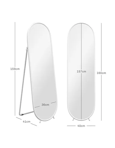 HOMCOM Two-Way Curved Full Length Mirror - White
