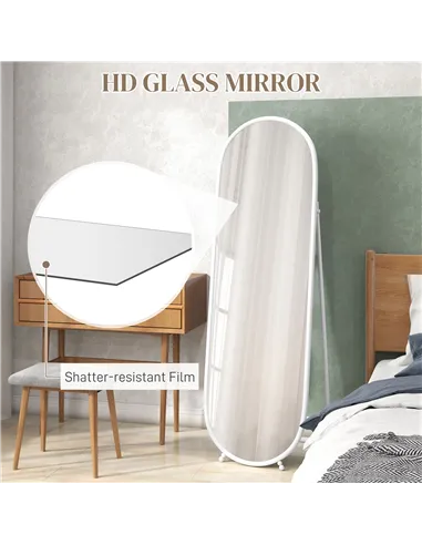 HOMCOM Two-Way Curved Full Length Mirror - White