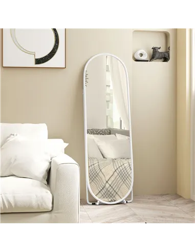 HOMCOM Two-Way Curved Full Length Mirror - White