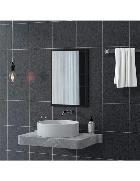HOMCOM Wall Bathroom Mirror, 70 x 50 cm Wall-Mounted Mirror for Living Room, Bedroom, Hallway, Black