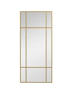 HOMCOM Decorative Grid Wall Mirror, with Back Hooks - Gold Tone