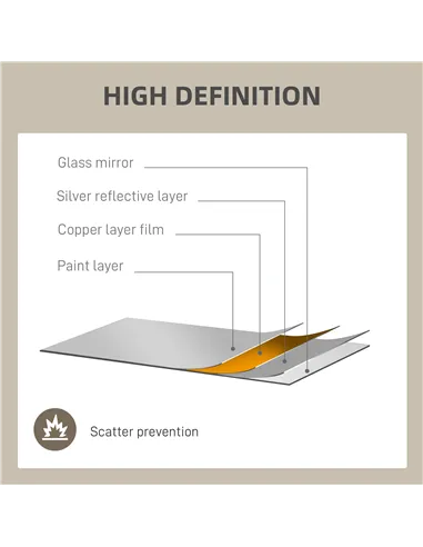 HOMCOM Decorative Grid Wall Mirror, with Back Hooks - Gold Tone