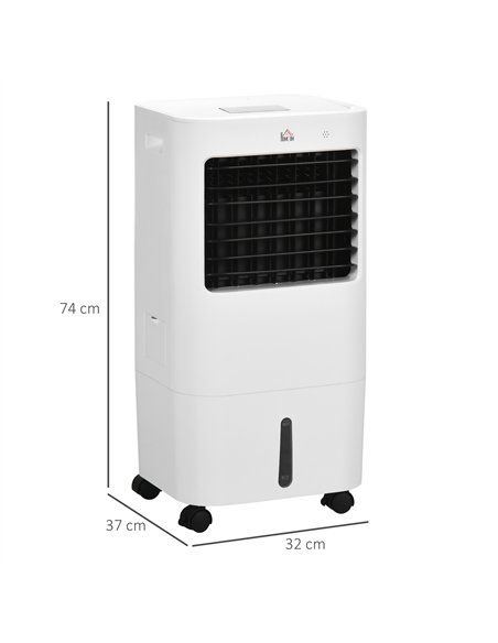 HOMCOM Air Cooler, Mobile Cooling Fan Humidifier Air Conditioner with 15L Water Tank, Oscillation, Remote, Timer, 32x37x74cm