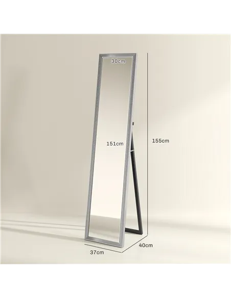HOMCOM Glitter Frame Full-Length Mirror - Silver