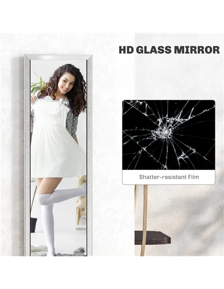 HOMCOM Glitter Frame Full-Length Mirror - Silver