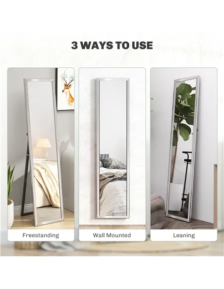 HOMCOM Glitter Frame Full-Length Mirror - Silver