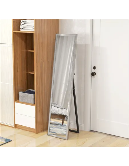 HOMCOM Glitter Frame Full-Length Mirror - Silver