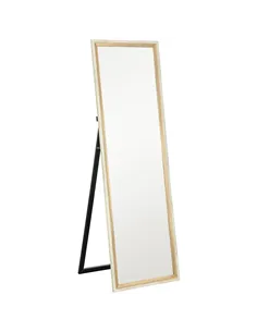 HOMCOM 162.6 cm Two-Tone Full Length Mirror - White/Oak-Tone