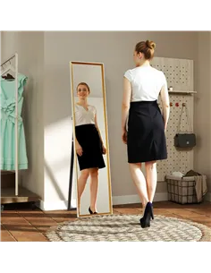 HOMCOM 157 x 37cm Elegant Full-Length Mirror - White/Gold-Tone 2