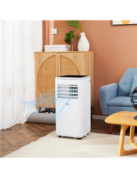 HOMCOM 9000 BTU Portable Air Conditioner, Smart Home WiFi Compatible, 4 in 1 Air Conditioning Unit, Dehumidifier, Fan with Remot