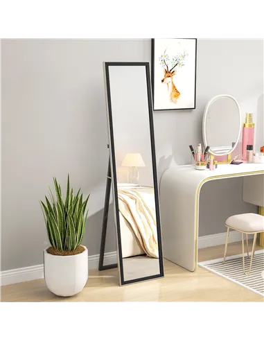 HOMCOM Glitter Frame Full-Length Mirror - Black