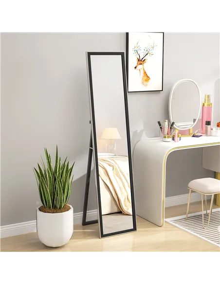 HOMCOM Glitter Frame Full-Length Mirror - Black