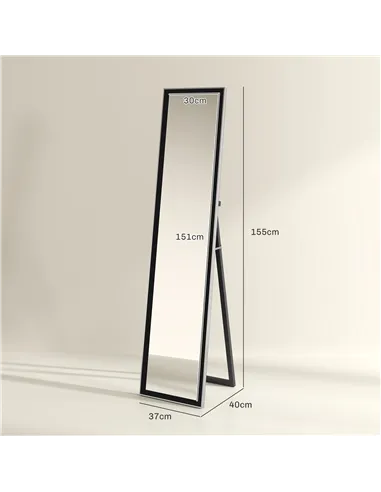 HOMCOM Glitter Frame Full-Length Mirror - Black