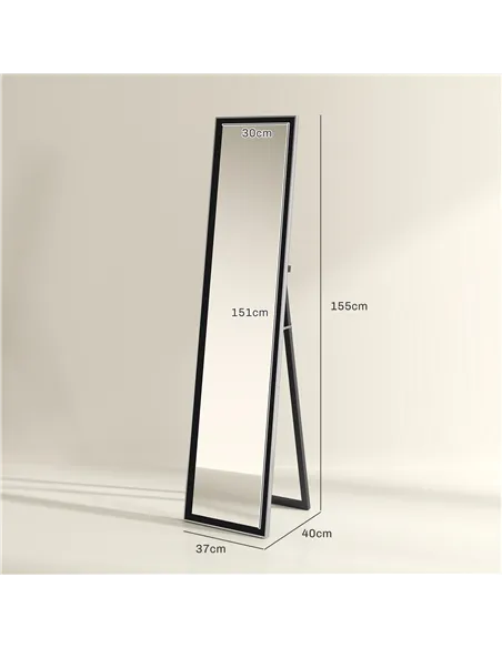 HOMCOM Glitter Frame Full-Length Mirror - Black