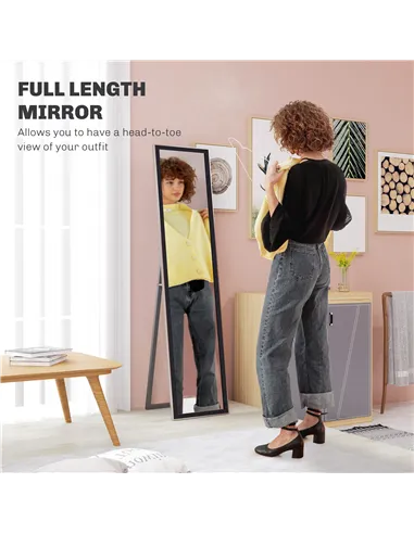 HOMCOM Glitter Frame Full-Length Mirror - Black