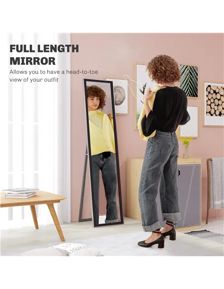 HOMCOM Glitter Frame Full-Length Mirror - Black